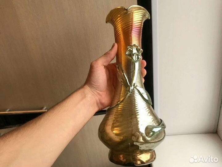 Ретро ваза цветное стекло