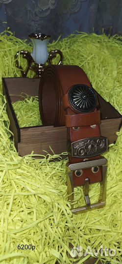 Мужской ремень из натуральной кожи ручной работы