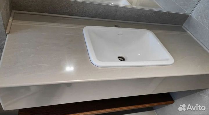 Столешница для ванной из искуственного камня