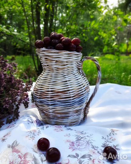 Кувшин плетеный, ваза под цветы