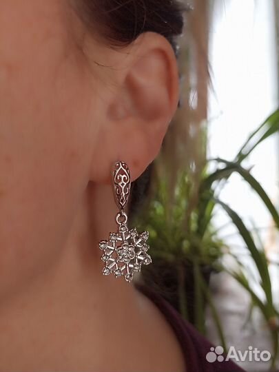 Серьги под серебро