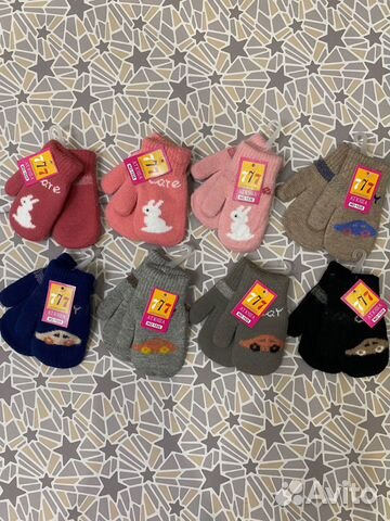 Новые Варежки вязанные для девочек и мальчиков 1-4