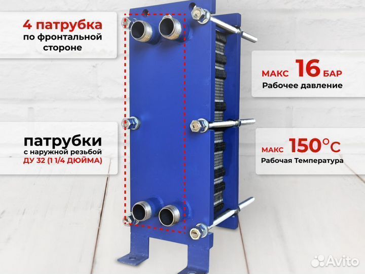 Пластинчатый теплообменник SN04-40 для гвс, 128кВт