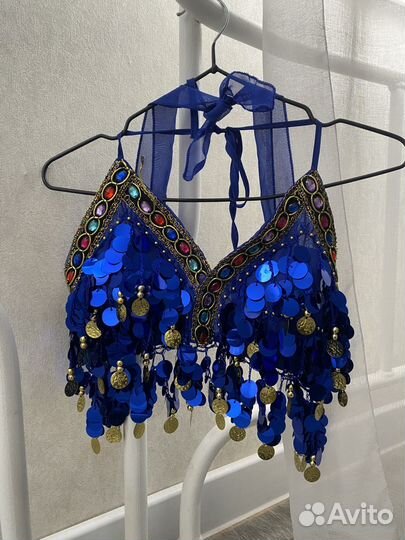 Топ-лиф для восточных танцев живота, с монетами