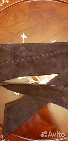 Пояс женский широкий замшевый