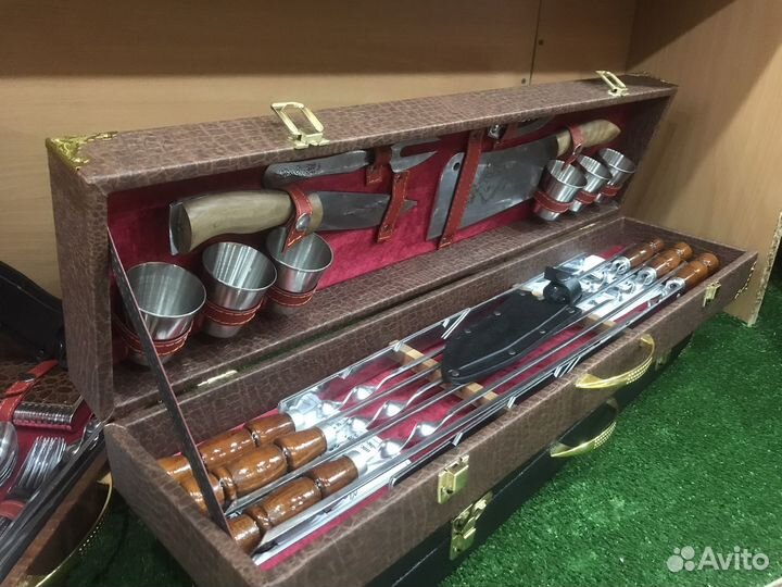 Топор, нож, шампура набор