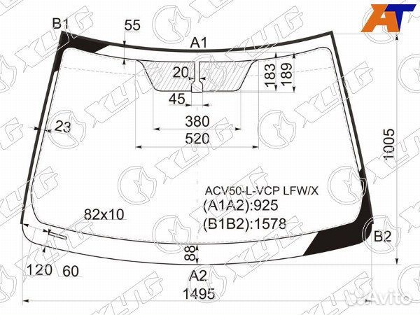 Стекло лобовое toyota camry europe/russia ACV50 /5