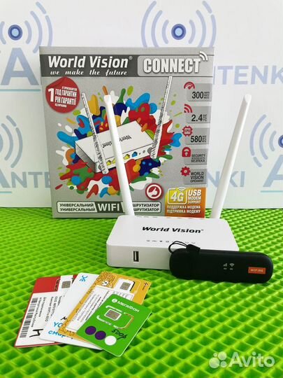 Комплект Роутер+Модем+Антенна для усиления 4G +sim