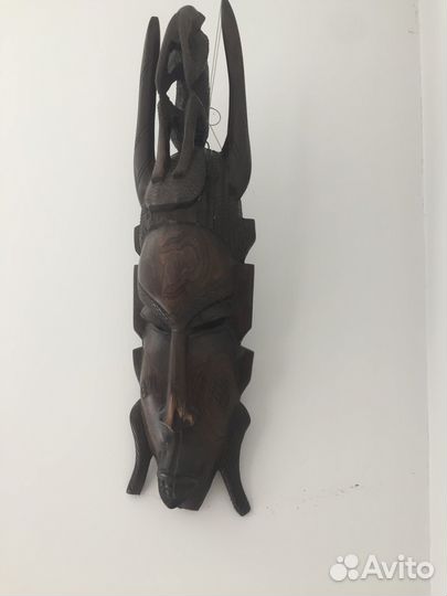 Маска Эбен Черное дерево натурал Африка1950 В52см