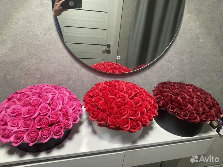 Розы из мыла 57шт. 