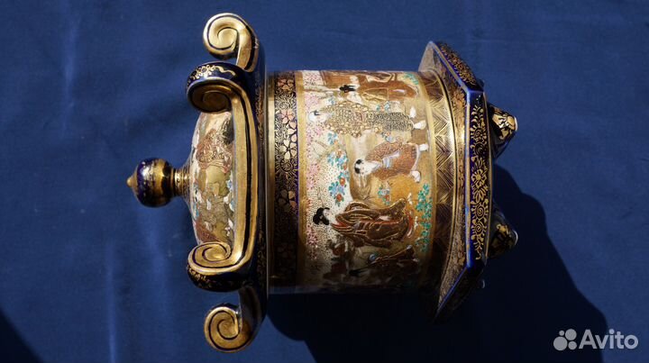 Старинная шкатулка. Фарфор Сацума. Япония, xiх век