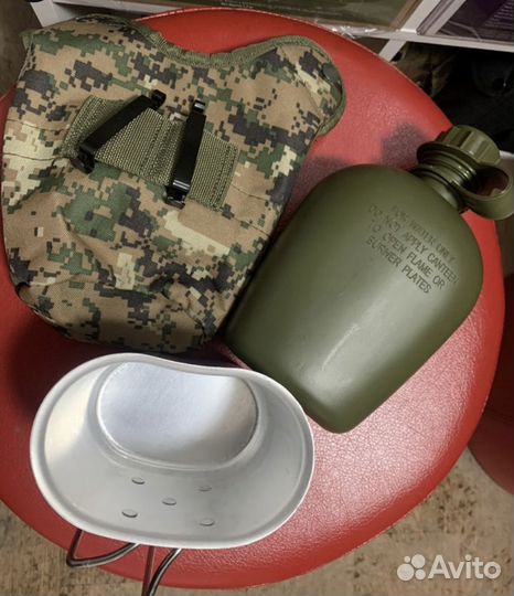 Фляжка армейская в чехле + мини котелок