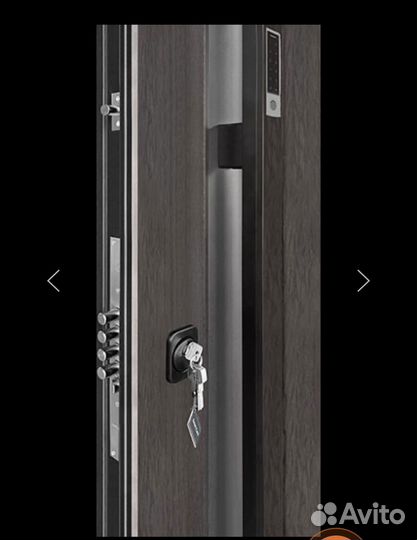 Дверь с электронным замком и бугельной ручкой