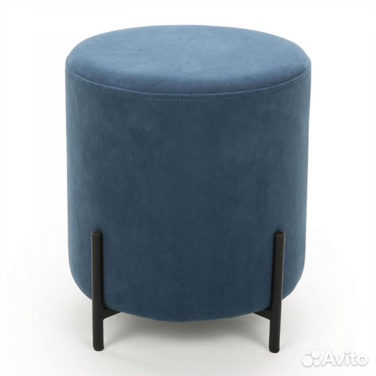 Пуф Beneli шарль, круглый, синий, велюр, для гости