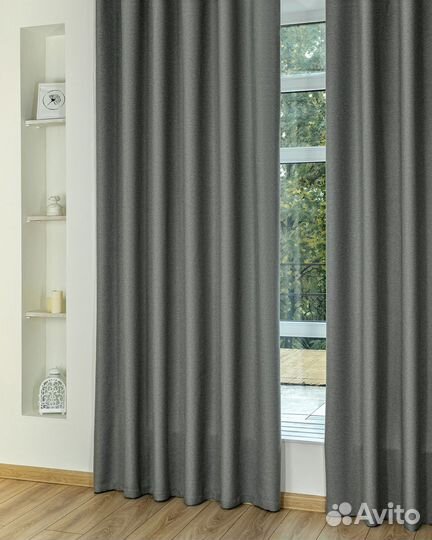 Шторы рогожка Орфей Серебро