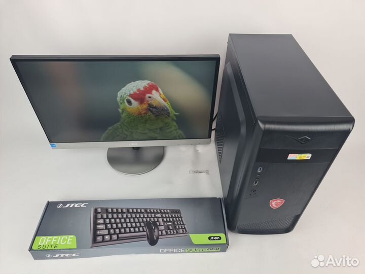 Офисный комплект пк DDR4 8GB + монитор 24 дюйма