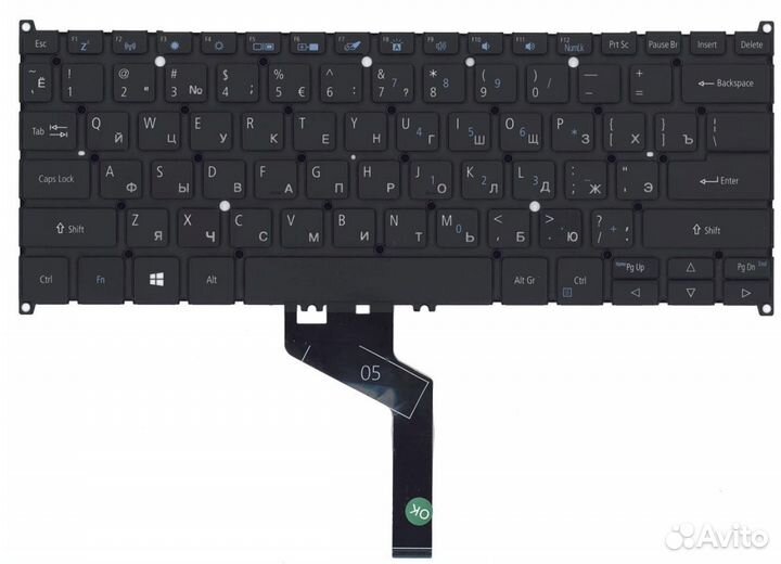 Клавиатура для Acer TMP414-51 черная с подсветкой