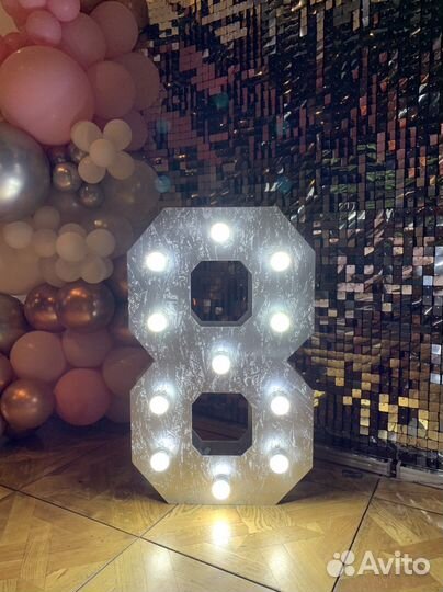 Цифры с лампочками аренда