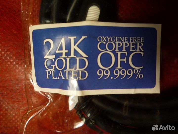 Шнур «Premier» для тв, 24 К Gold Plated, нов, упак