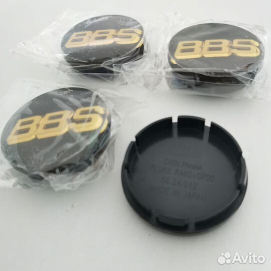 4шт колпаки BBS для Subaru 56.24.012 черный +золот