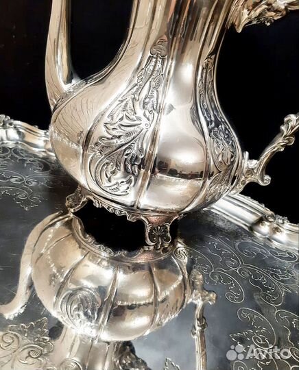 Кофейник металл серебрение