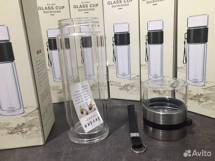 Бутылка для чая стеклянная