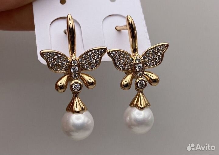 Серьги под жемчуг