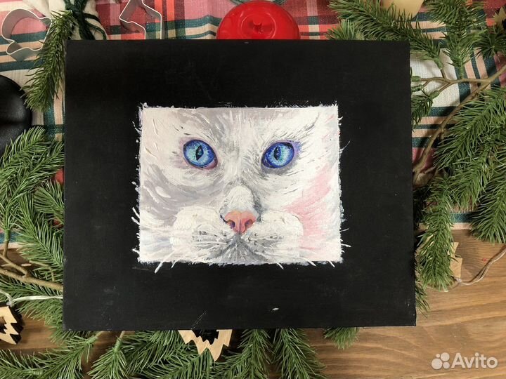 Картина «Плоский кот», акрил