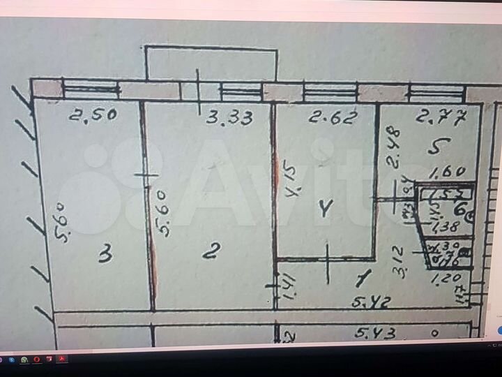3-к. квартира, 62,3 м², 4/5 эт.