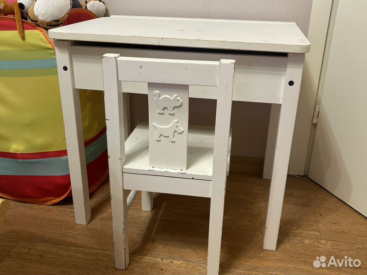 Стол с откидной крышкой с ящиком и стул икеа