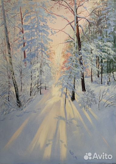 Картина зимний пейзаж