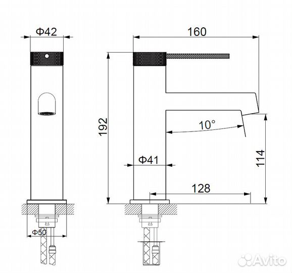 Смеситель для раковины Rim VBF-2RM1CH, хром