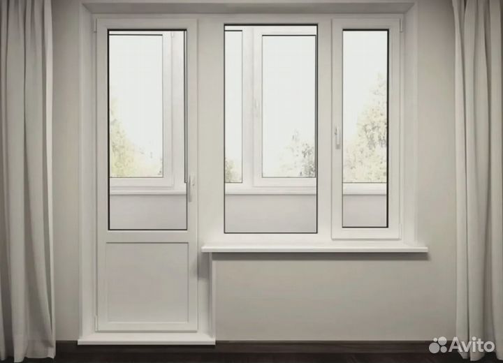 Окна пластиковые. Балконный блок с установкой