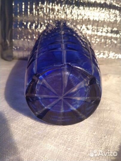Ваза хрустальная синяя(кобальт)