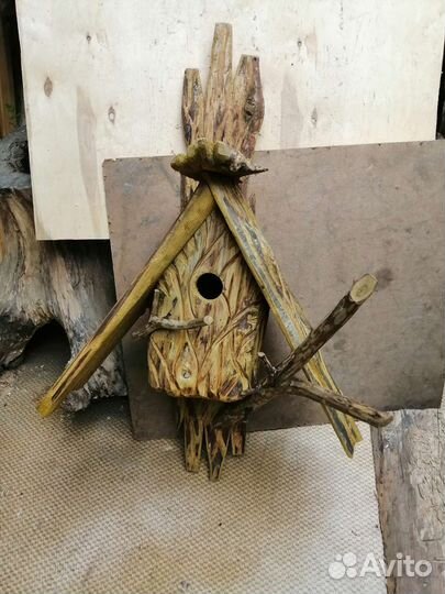 Скворечник, из натурального дерева, ручная работа