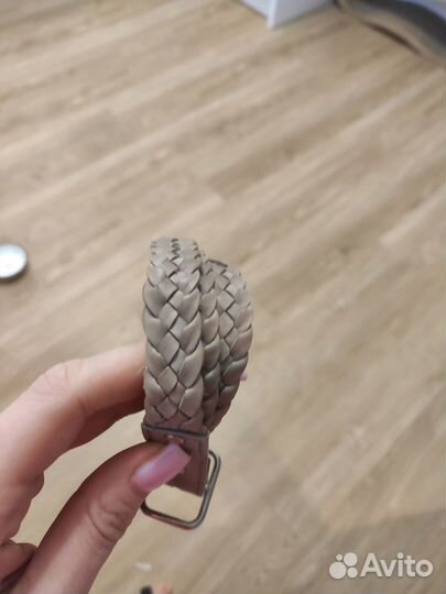 Ремень кожаный плетёный