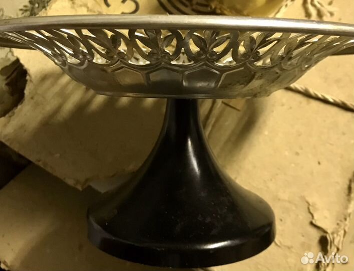 Ваза конфетница сухарница фруктовница металл СССР