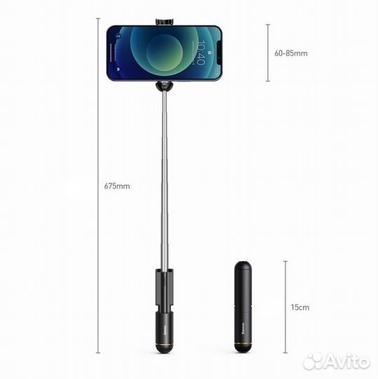 Монопод селфи палка с bluetooth baseus