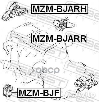 Подушка двигателя ат зад прав/лев mzmbjarr