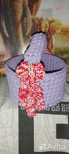 Вязаные корзинки