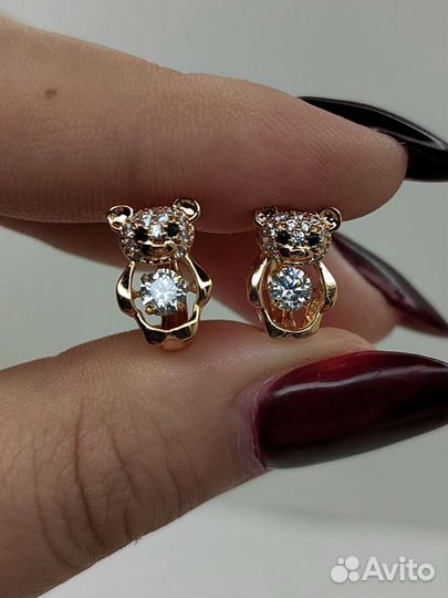 Серьги мишки с танцующим цирком