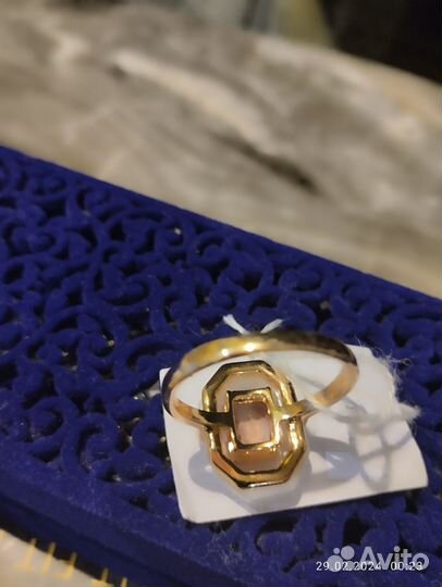 Набор кольцо и серьги позолоченые