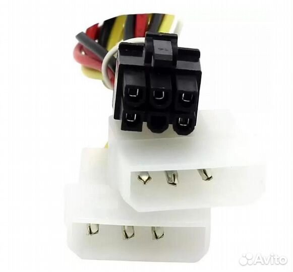 Адаптер Orient 2xMolex-PCI-e 6 pin, M-M 0,1м