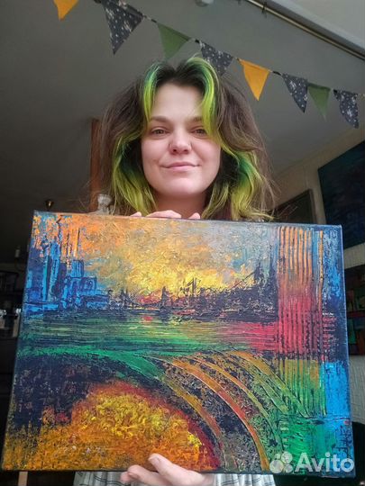 Картина абстракция интерьерная на холсте