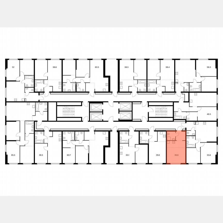 Квартира-студия, 26,6 м², 15/32 эт.