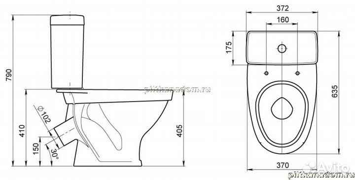 Santeri Форвард 1P2052S0100BF Унитаз-компакт крап на белом