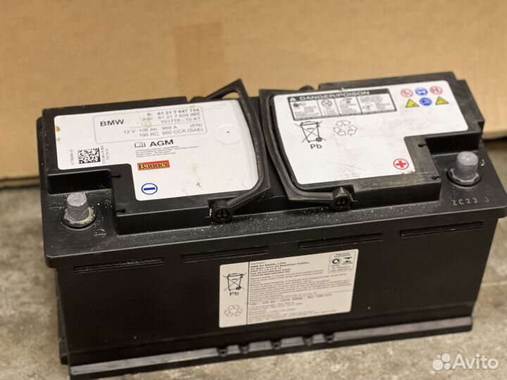 Аккумулятор agm bmw 105 Ah 61217647734