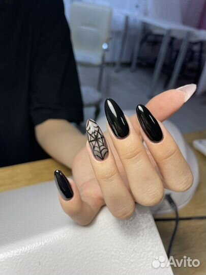 Маникюр гель-лак наращивание ногтей