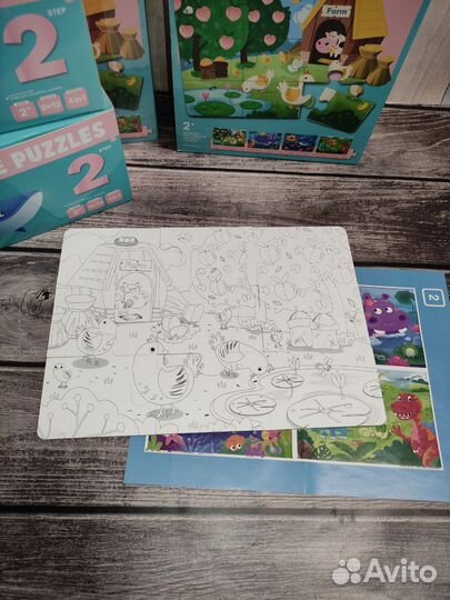 Новые Детские пазлы 4 в 1, шаг 2