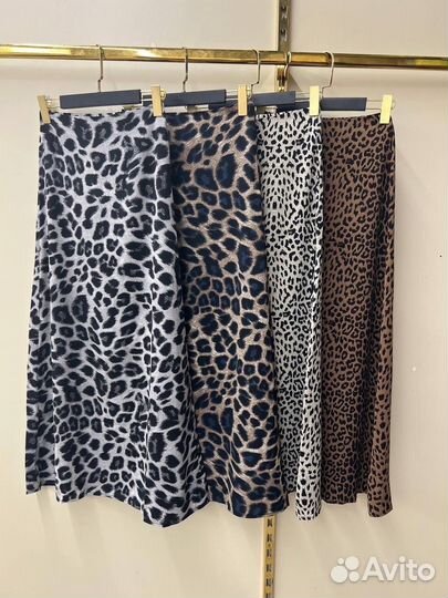 Юбка атлас леопард макси 100 см